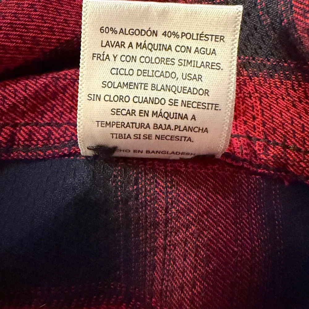 Levis Mens XL Buffalo Plaid Flannel Shirt Red Black Long Sleeve‎ 3LDLW10951